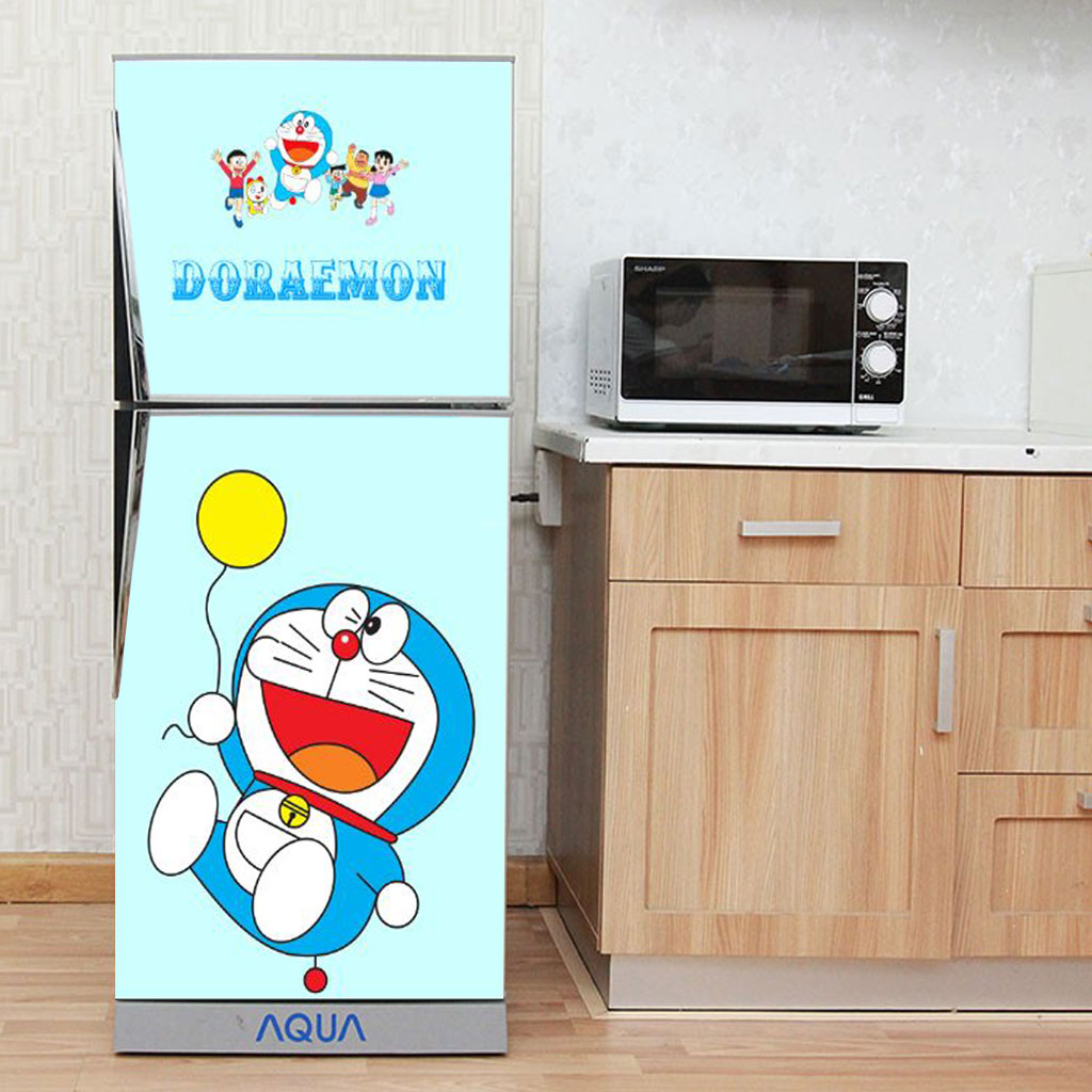 [HCM]Decal dán trang trí tủ lạnh Doraemon Mẫu 3