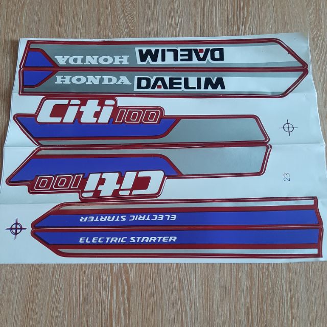 Bộ Tem xe citi 100 daelim màu tím hàng xịn