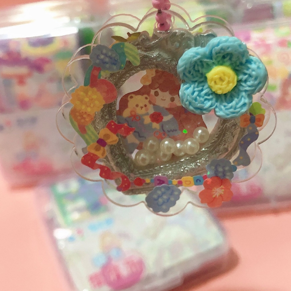 Set DIY trang trí móc khoá khung ảnh tim CuteMe (2 móc khoá/set)