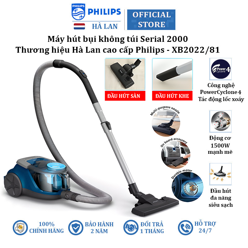 Máy hút bụi cao cấp thương hiệu philips xb2022/81 serial 2000 - công suất 1500w - hàng nhập khẩu