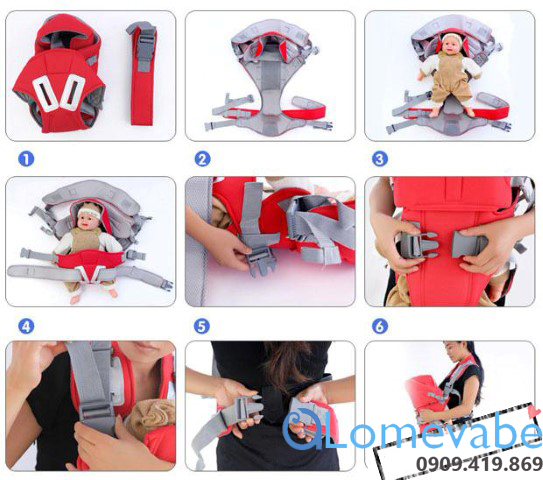 ĐỊU EM BÉ BABY CARRIER 6 TƯ THẾ