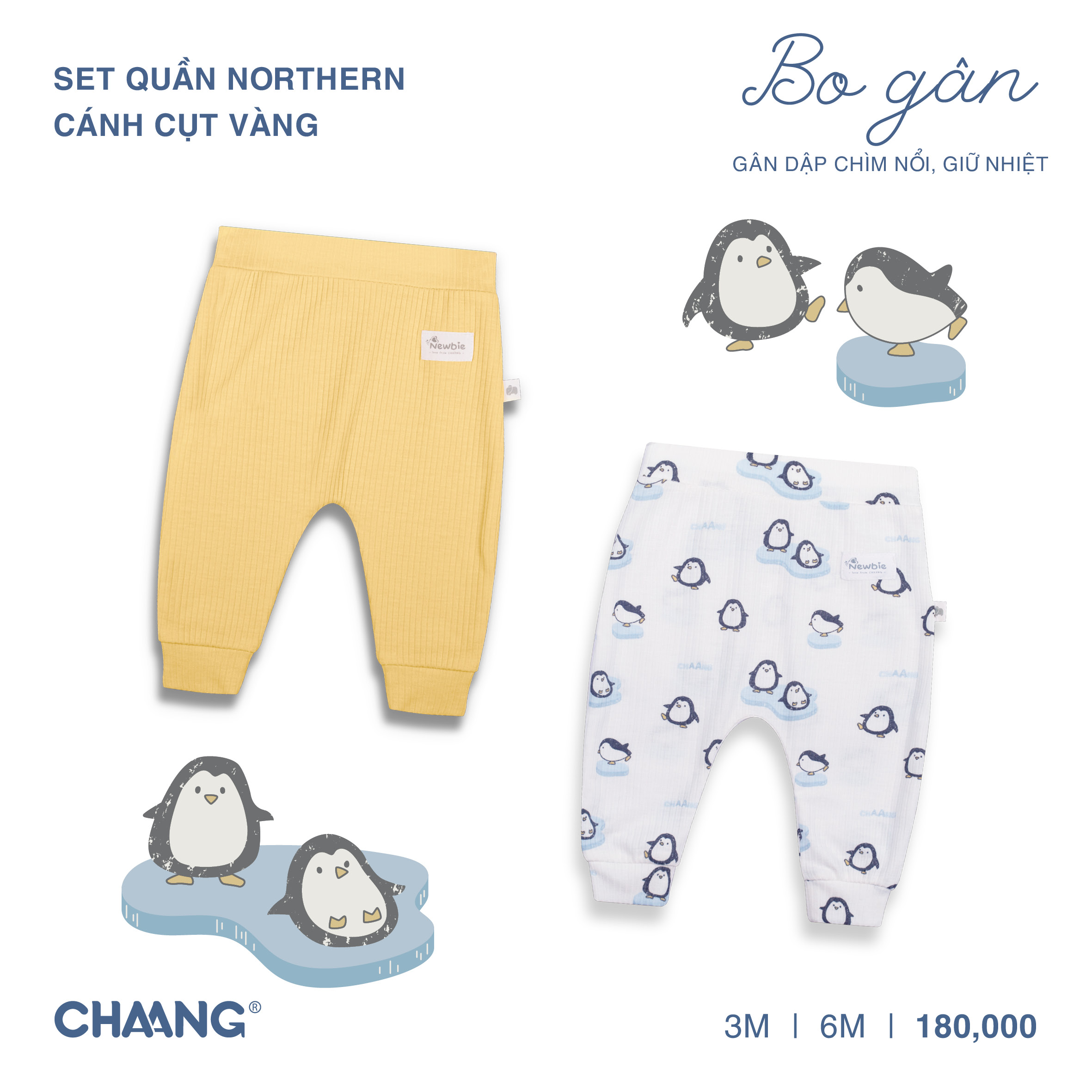 [CHAANG] Set 2 chiếc quần dài cho bé sơ sinh Northern Chaang