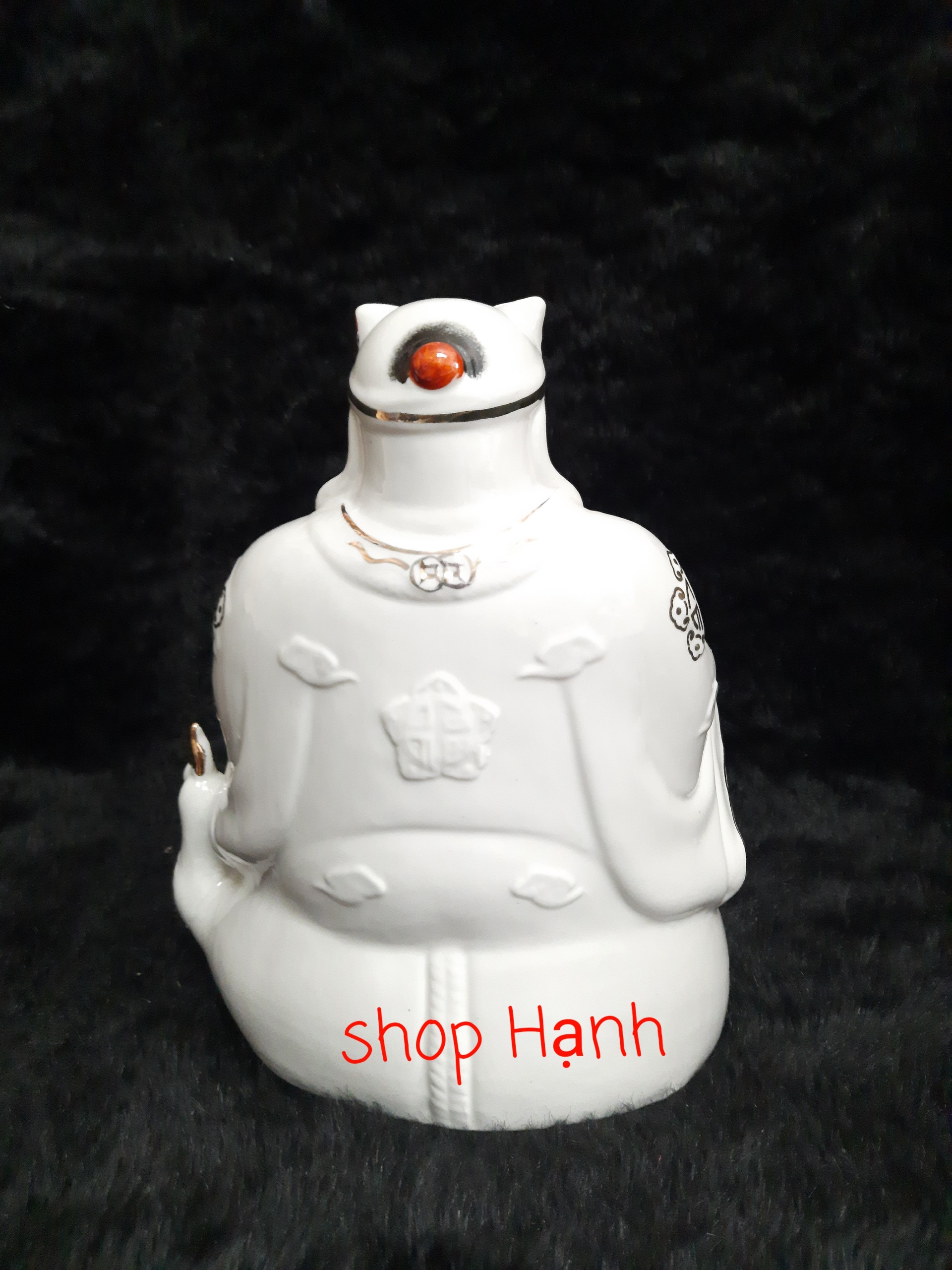 Ông Địa Thần Tài sứ trắng E6 cao 20 cm