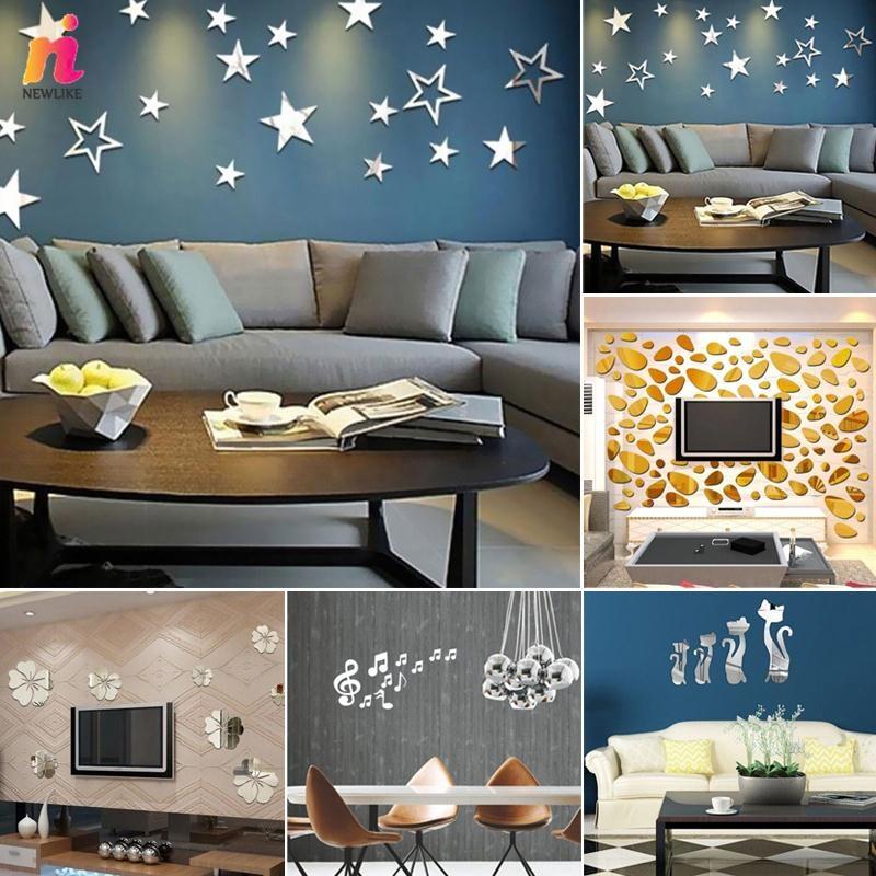 Tấm Decal dán tường trang trí tráng gương 100cm x 50cm (khách tự cắt theo hình yêu thích)