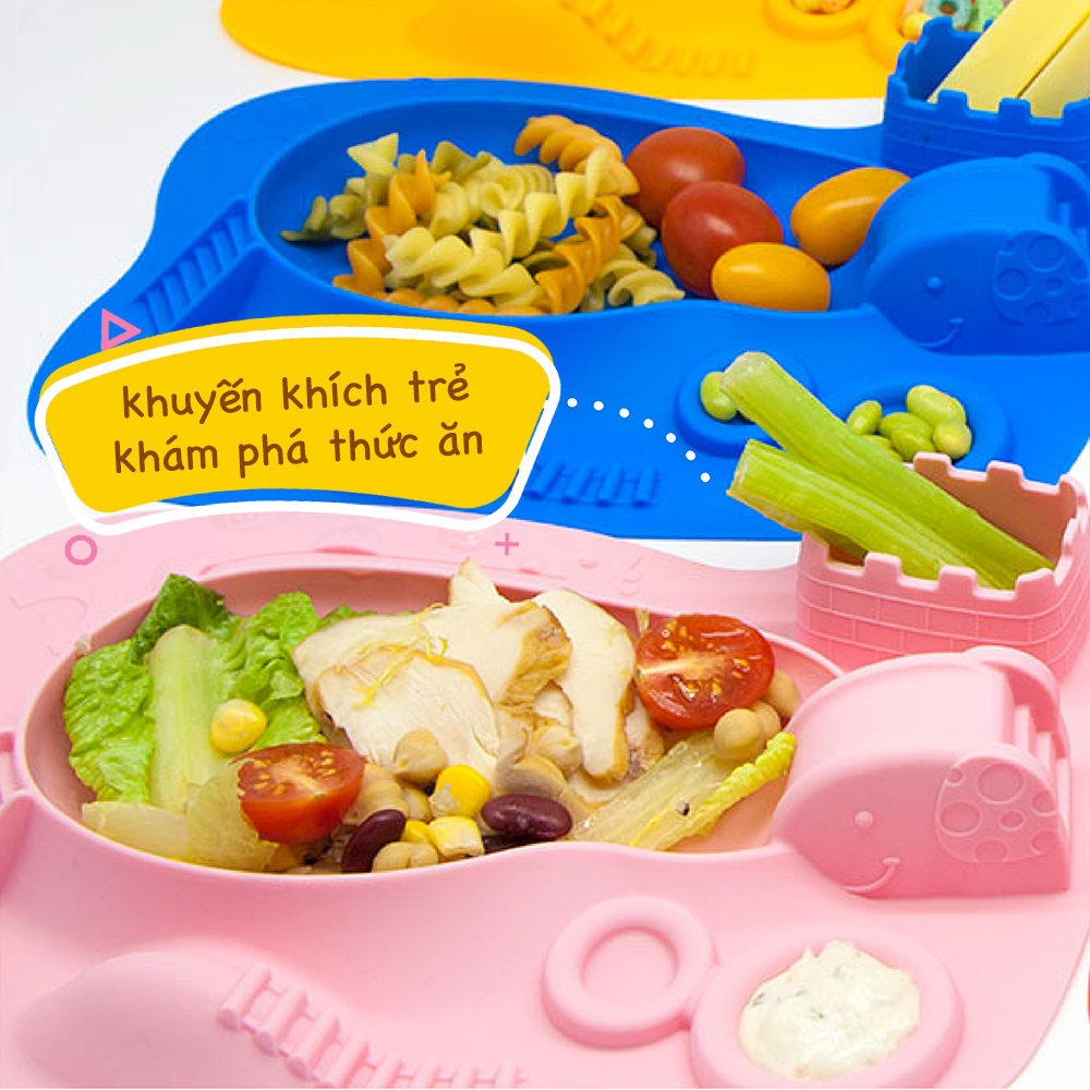 Khay ăn dặm silicon vui nhộn cho bé Marcus & Marcus, từ 6 tháng - Lucas