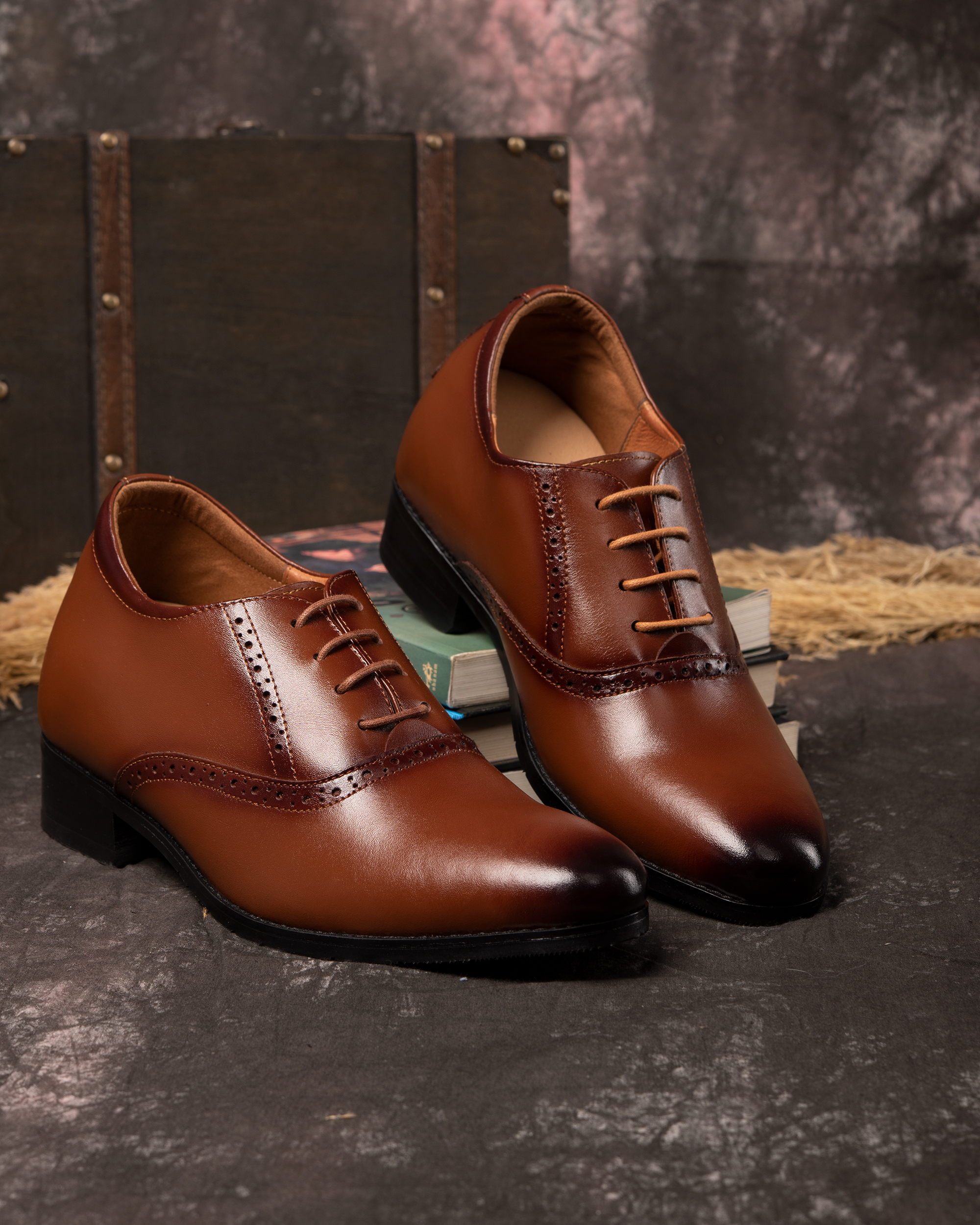 [8cm] shoes height increasing Men T&TRA S1034 Brown