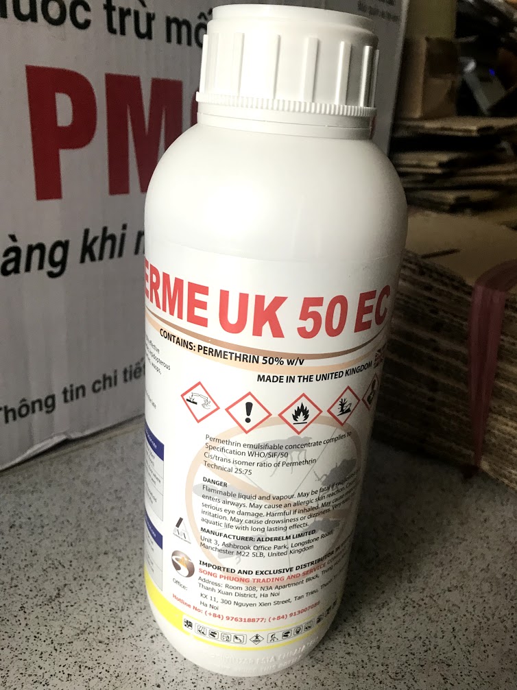 (Nhập Anh Quốc) Thuốc diệt muỗi Perme UK 50EC chai 1000ml