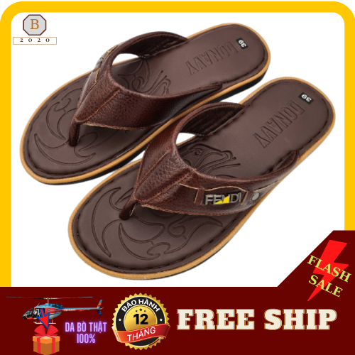 [HCM]DÉP XỎ NGÓN NAM DA BÒ BTK1 (ĐEN+NÂU)