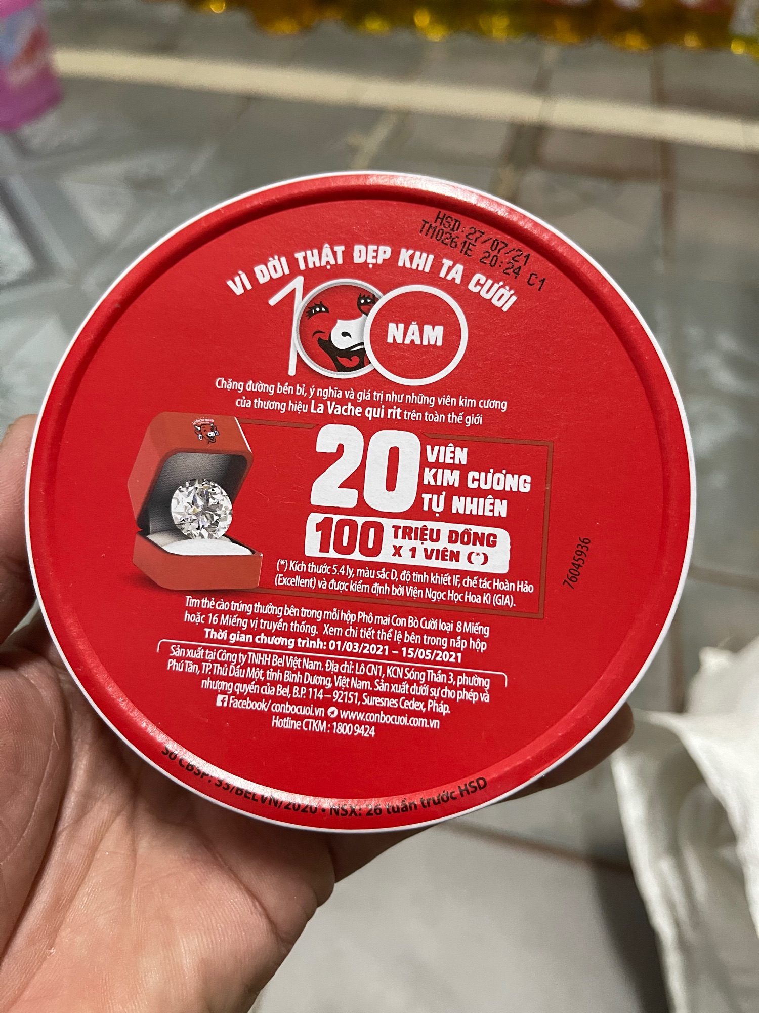 Pho mai con bò cười hộp 8 miếng 112g