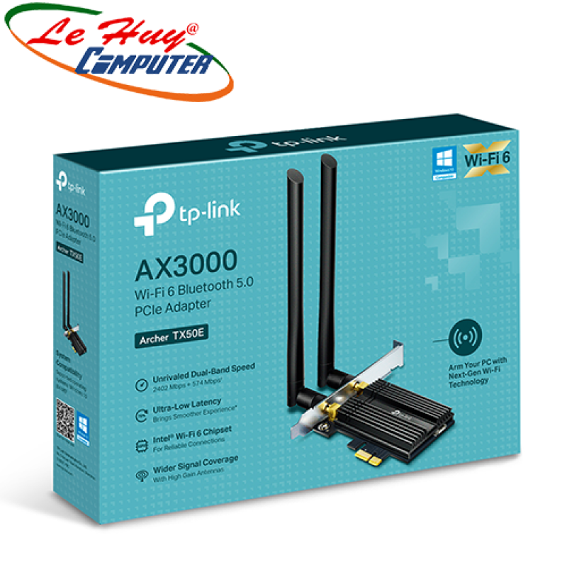 Card mạng WiFi 6 TP-Link Archer TX50E chuẩn AX3000