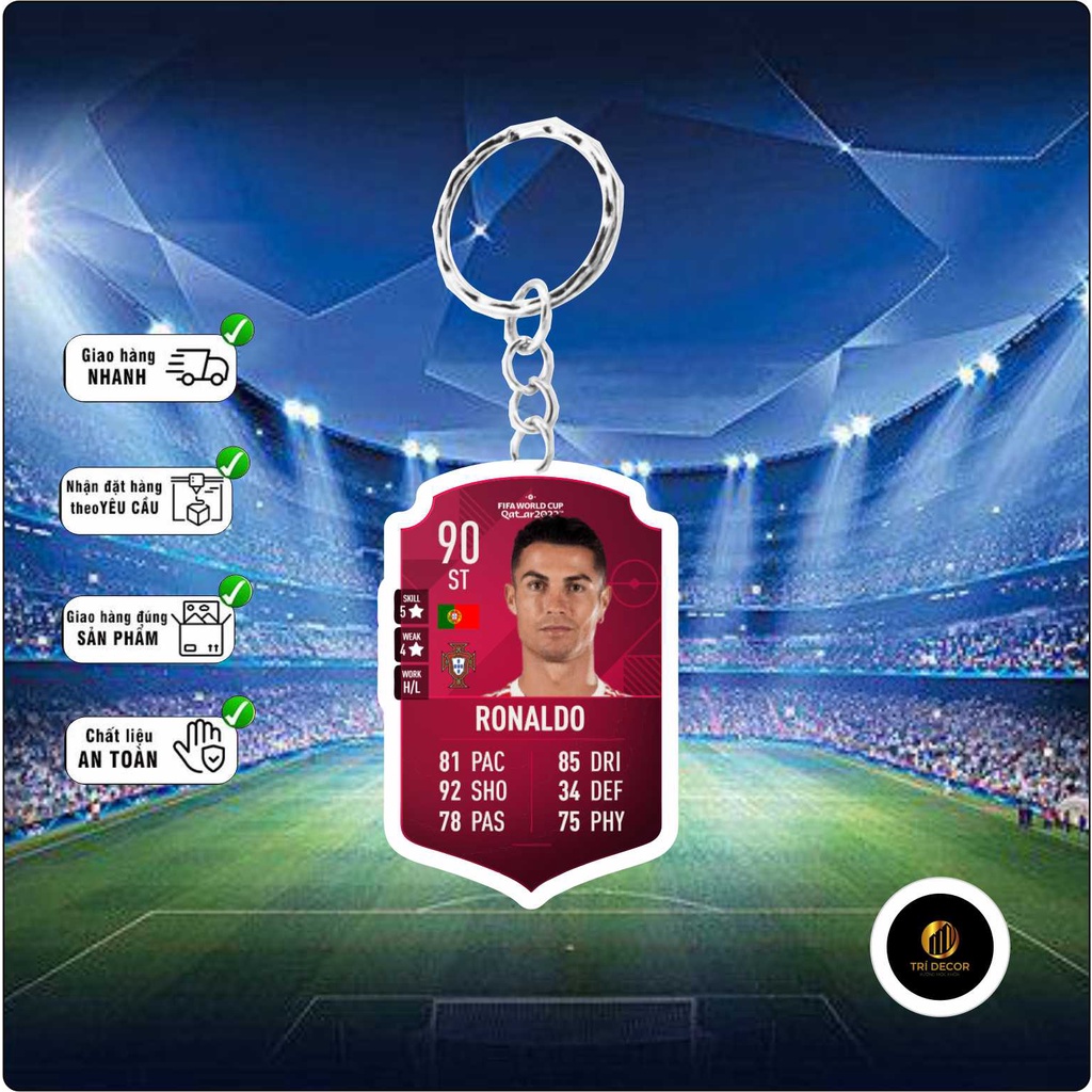Móc khóa ronaldo icon  - móc khóa mica in 2 mặt