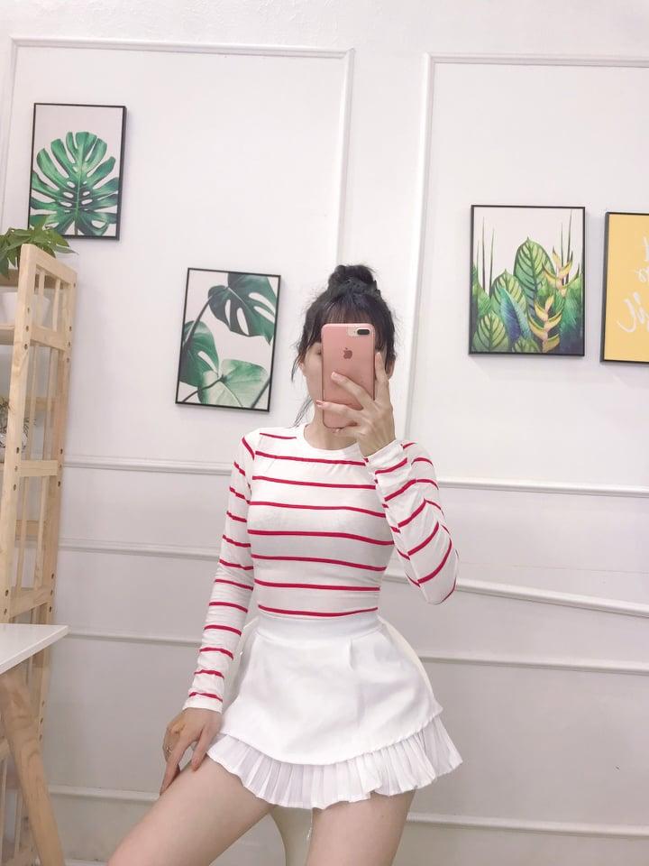 Áo lụa form body tay dài cổ tròn phong cách TTKX0282