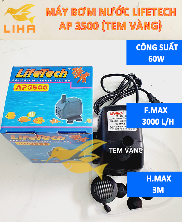Máy Bơm Lifetech AP3500 (60W-3000L/H-3M) - Bơm Nước Hút Cặn Cao Cấp