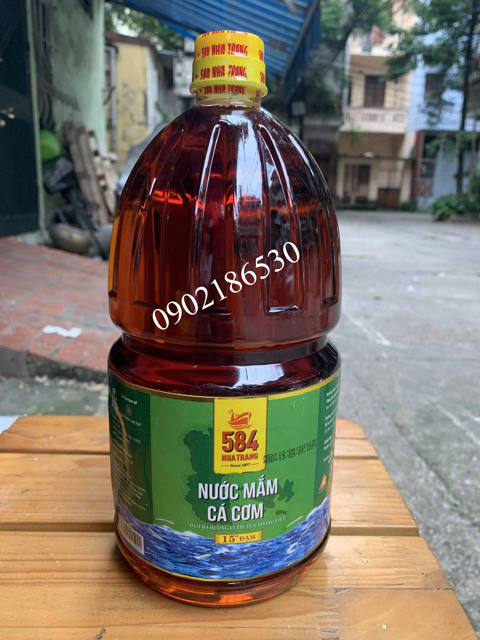Nước mắm 584 Nha Trang 15 độ đạm can 2 lít (mắm ngon giá rẻ, bao bì mới)