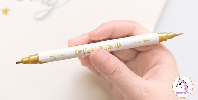 Bút nhũ dạ bạc 2 đầu domi