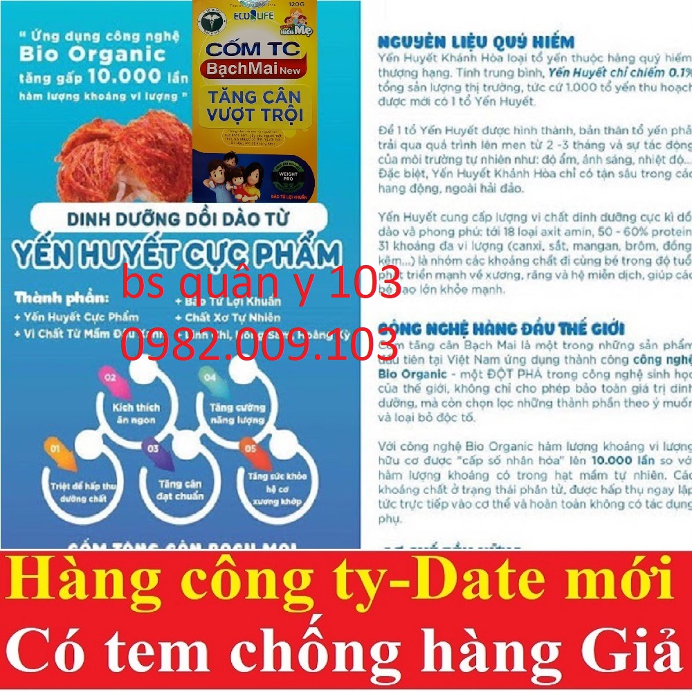 cốm tăng cân bạch mai TC NEW plus 120g