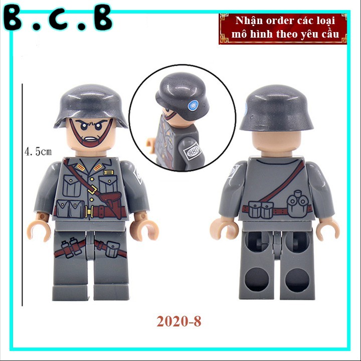 Phụ kiện MOC Army- Lính Quốc dân đảng- Đồ chơi lắp ráp minifig và mô hình sáng tạo trang trí quân đội- 2020-8