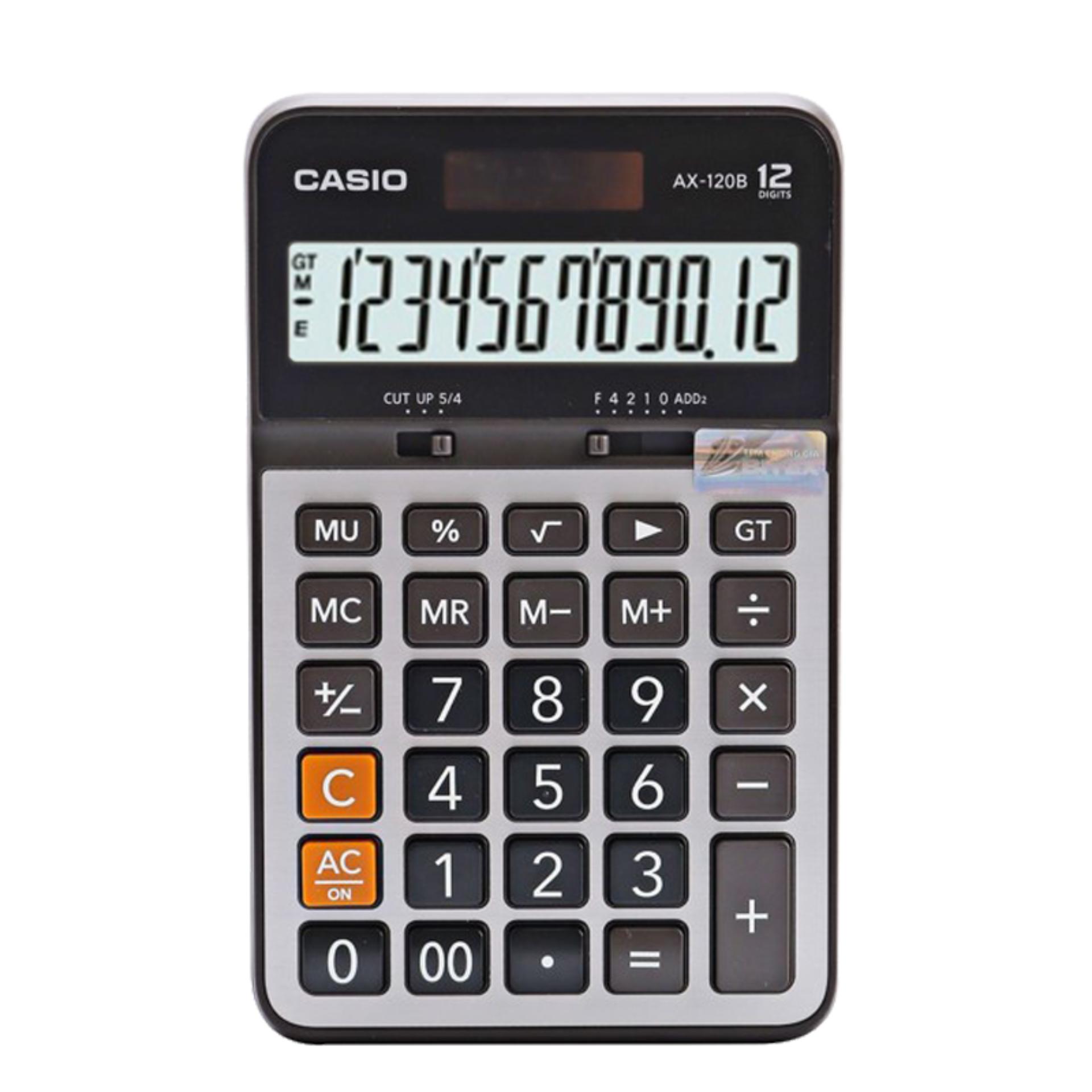 Máy tính CASIO AX-120B chính hãng, hiển thị 12 số, để bàn thông dụng gọn nhẹ tính nhanh chính xác