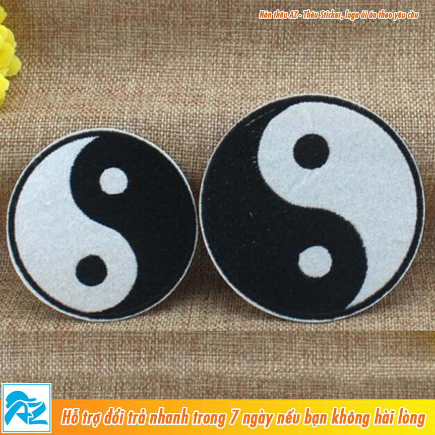 Patch vải ủi nhiệt thêu hình âm dương Yin Yang - Sticker Patches S173