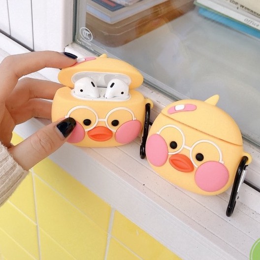 Case bao Airpod 1 2 Pro 3 Vịt má hồng - Vỏ bọc Cover đựng tai nghe không dây .A.i.r.p.o.d.s. i11, i12...