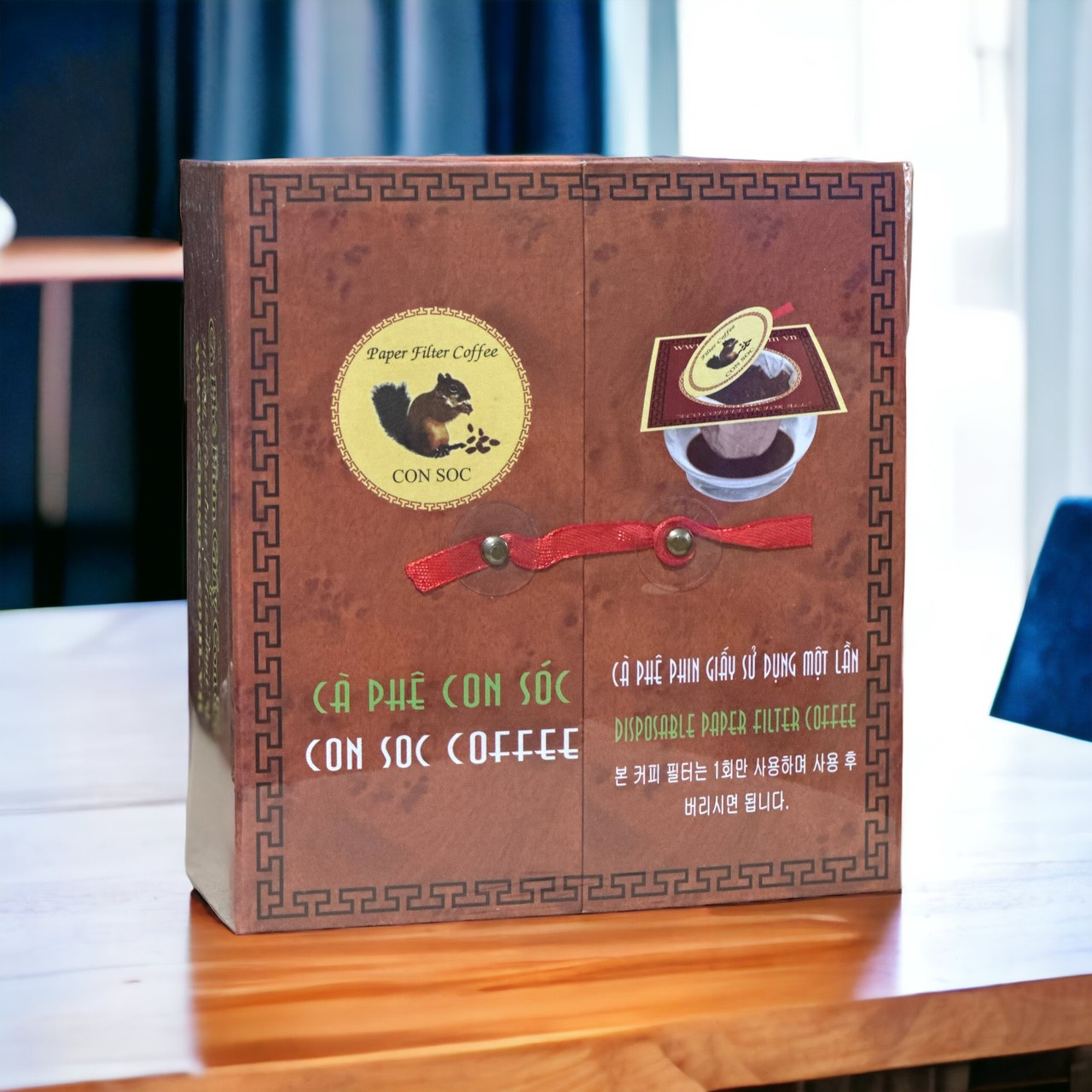 Cà phê CON SÓC Phin lọc giấy ĐÔI NÂU( Hộp 20 gói)
