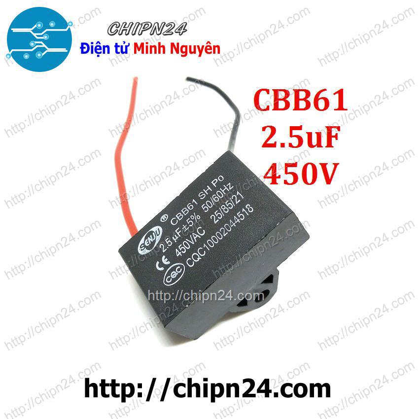 Tụ quạt cbb61 2.5uf 450v