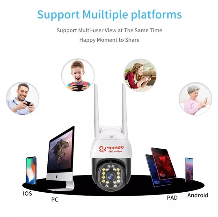 CAMERA IP WIFI YOOSEE PTZ MINI 16/36 LED HD1080 - CHỐNG NƯỚC XOAY 360 ĐỘ - QUAY ĐÊM CÓ MÀU