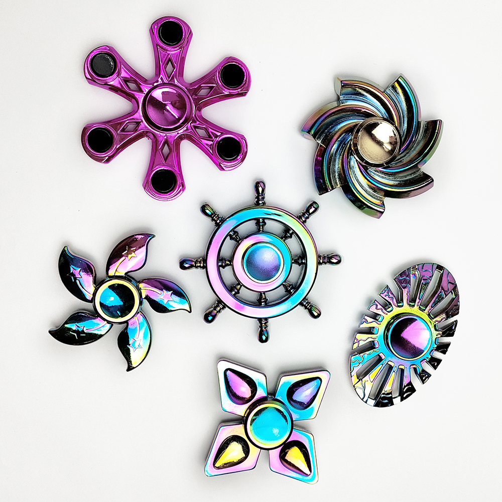 Con Quay 7 màu cầu vồng Hand Fidget Spinner 3 cánh mạ titan 60-120 giây Legaxi HSBE