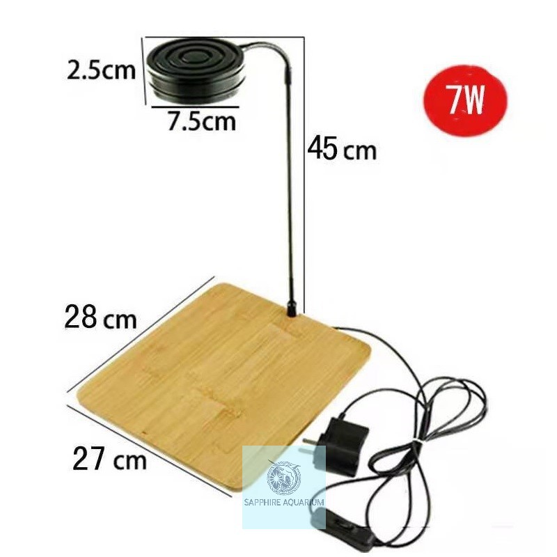 Đèn Led Bể Cá Đế Gỗ 5W