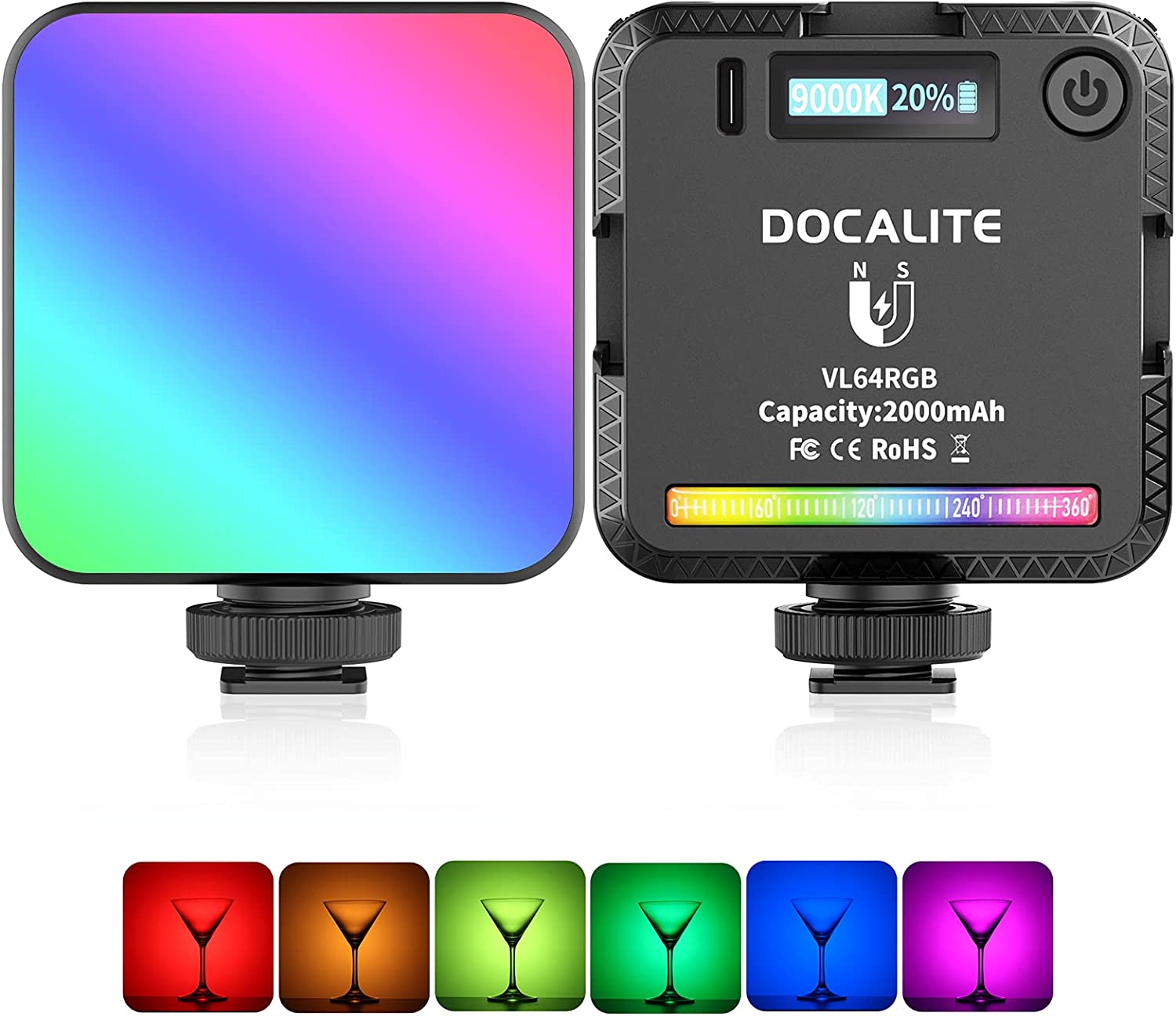 Đèn led ulanzi docalite vl64 rgb đủ màu, xoay 360°