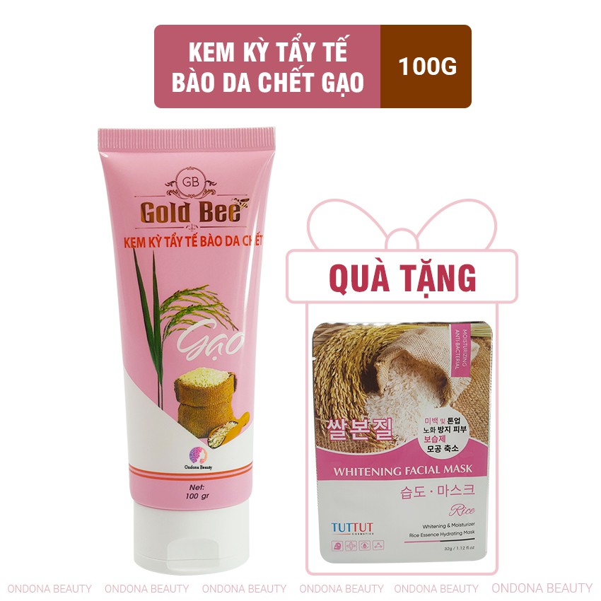 Kem tẩy kỳ tế bào da chết tinh chất gạo gold bee - ondona beauty