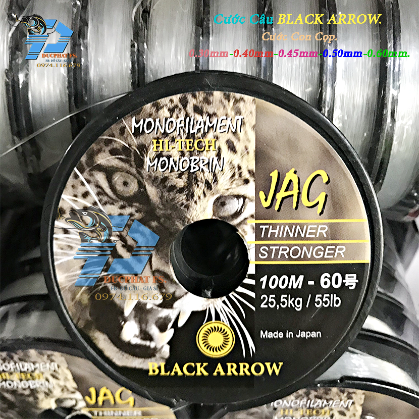 Dây cước câu cá, Cước con cọp Black Arrow 100m.