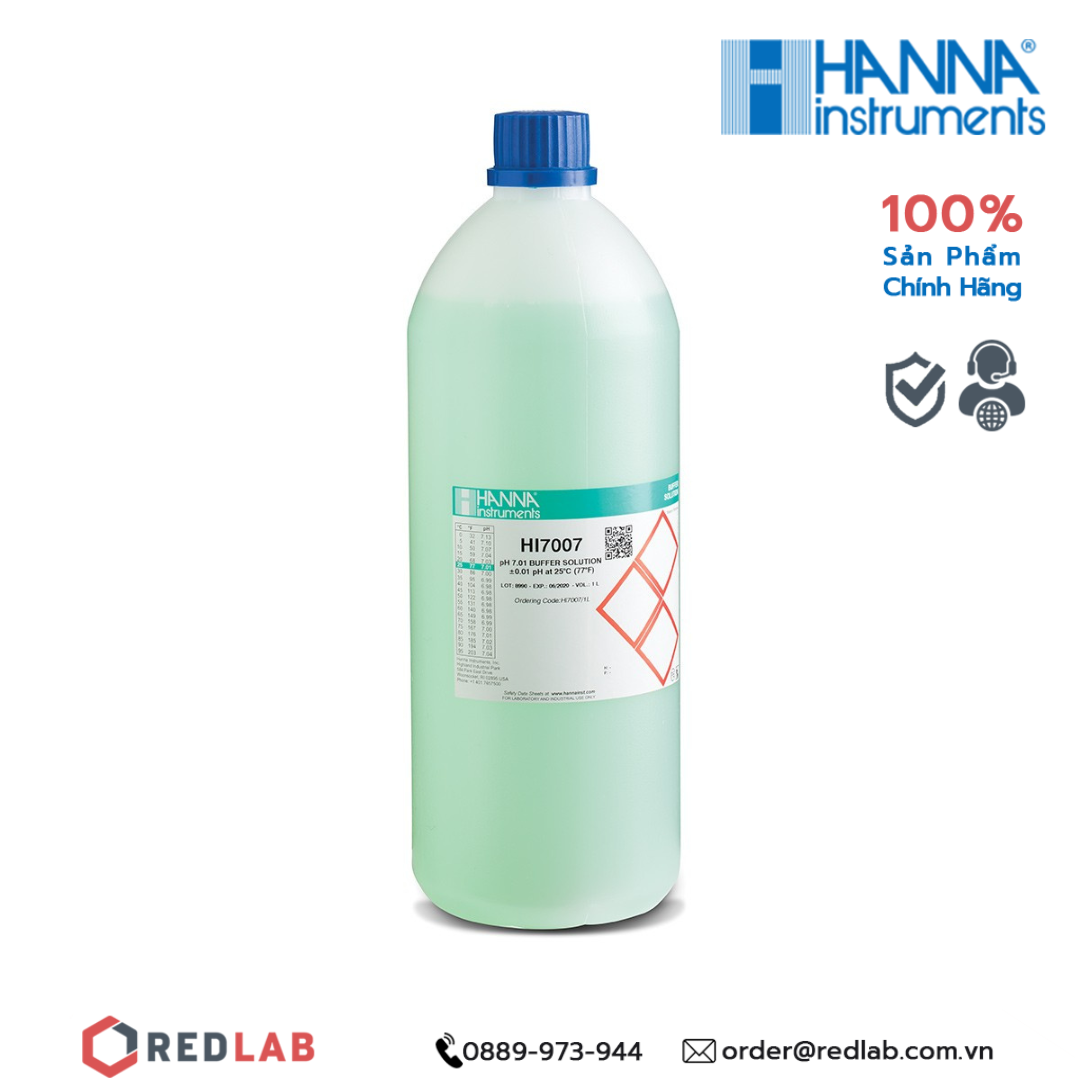 Dung dịch chuẩn ph 4.01, 7.01, 10.01 hanna hi7004/1l, hi7007/1l, hi7010/1l chai 1 lít , có vat