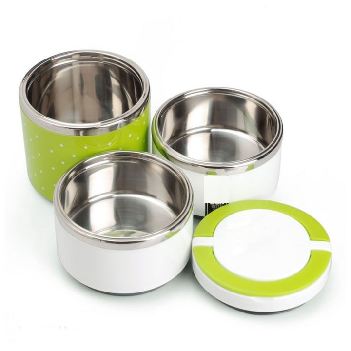 HỘP CƠM GIỮ NHIỆT 1 TẦNG CHẤM BI (GIAO MÀU NGẪU NHIÊN)