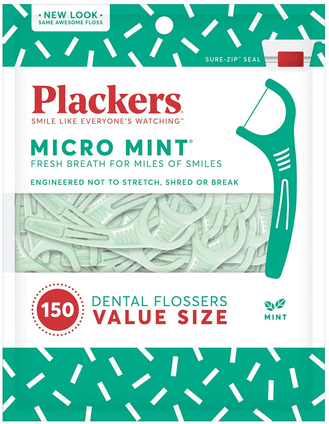 Tăm Chỉ Nha Khoa Plackers Micro Mint Dental Floss Picks (gói 150 cây)