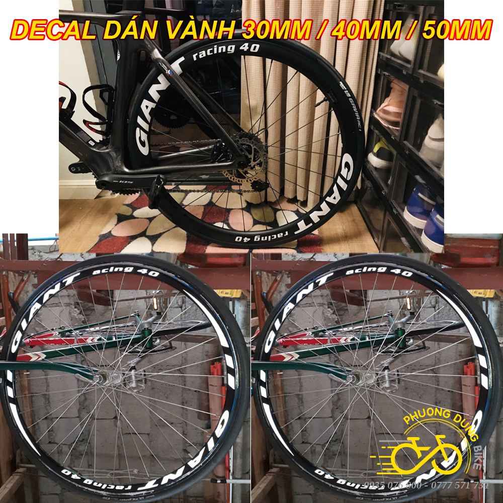 Tem decal dán vành xe đạp road 700C (CAMPA, DURA, GIANT, FAST FORWARD...)