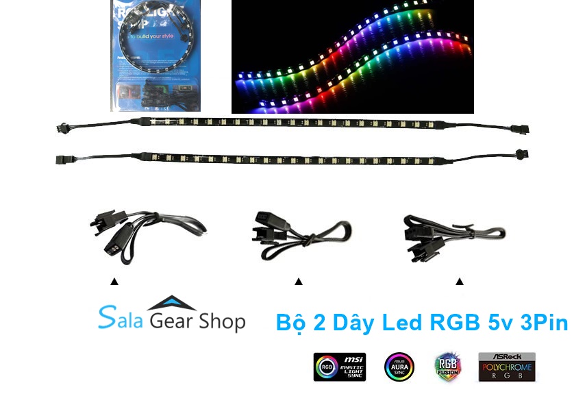 [HCM]Dây led rgb 5v 3pin Sync main Combo 2 dây