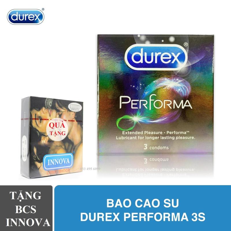 Combo 1 hộp Bao cao su Durex Performa Kéo dài thời gian tặng 1 hộp bcs Innova 3 chiếc cao cấp