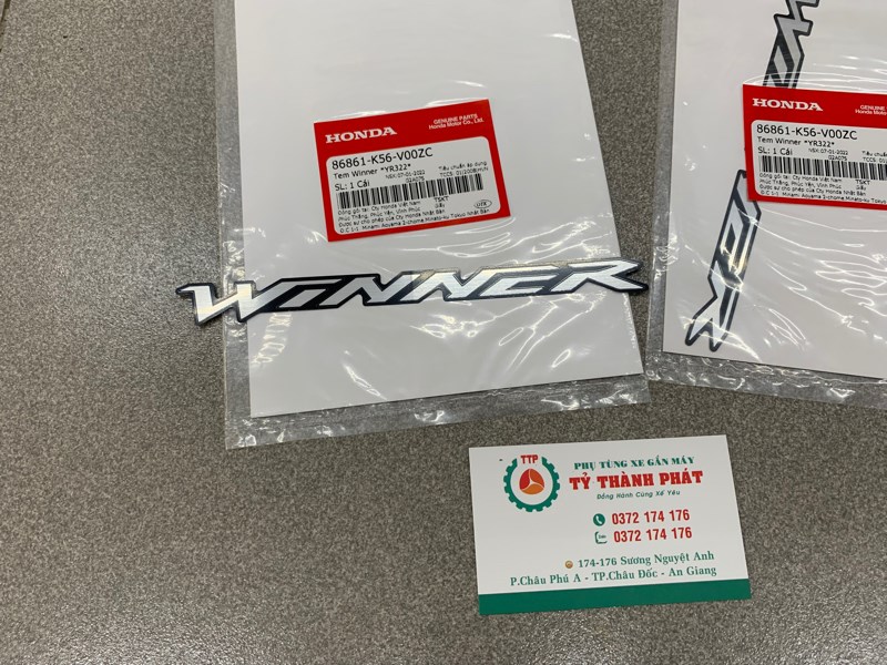 Tem chử Winner v1 Cam (Miếng)