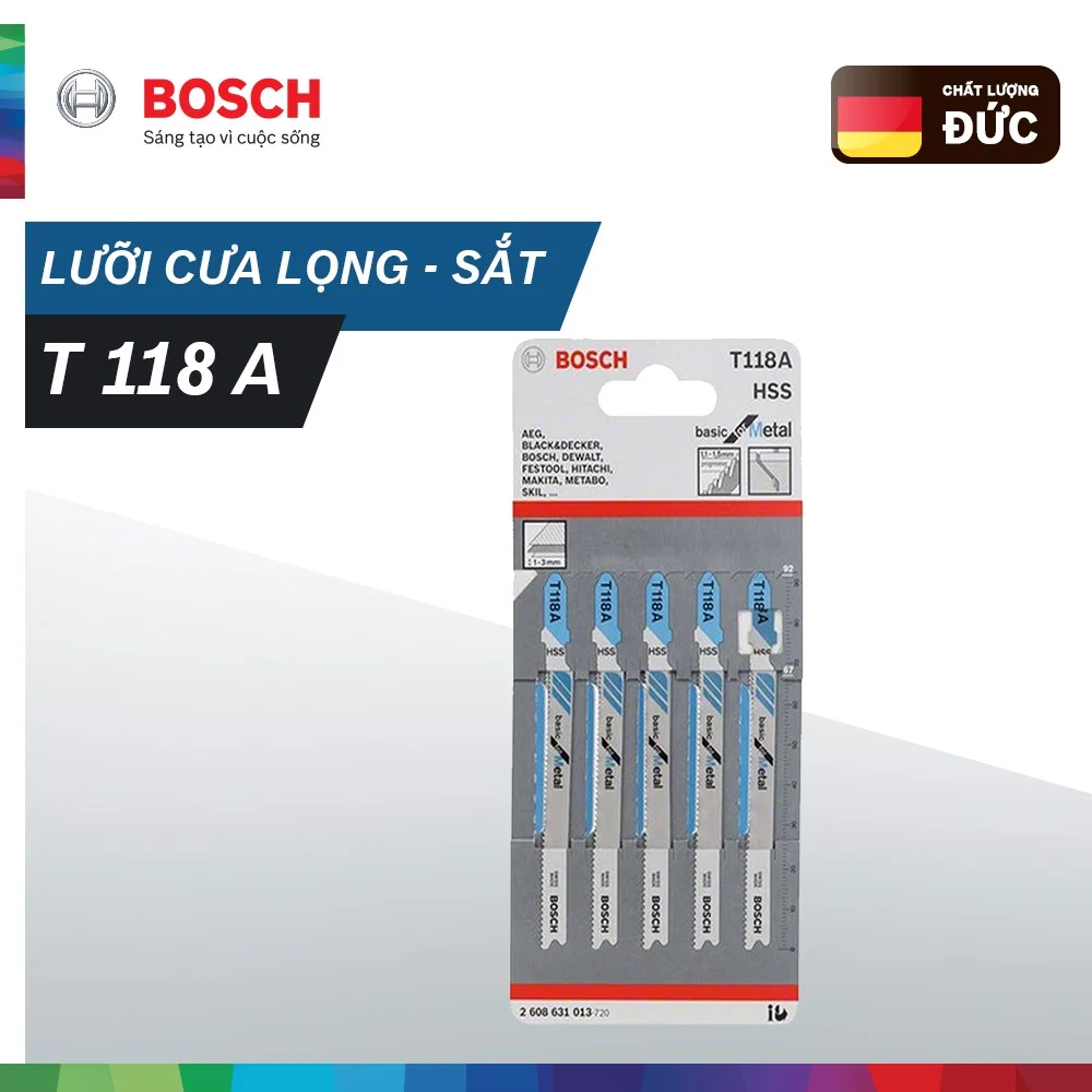 Lưỡi cưa lọng Bosch T 118 A - Sắt  (bộ 5 lưỡi)