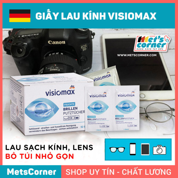 Mua [HCM][Hàng Đức]Giấy lau kínhgiấy lau lens máy ảnh Điện thoại Visiomax [52 miếng]- Loại sạch bụi bẩn và mắt kính chống bám bụi