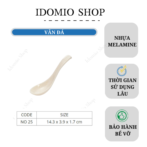 Muỗng Cơm Nhựa Melamine Vân Đá (MC No25)- 10 Cái