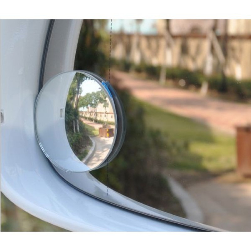 Bộ 2 Gương Cầu Lồi Không Viền Xoay 360 Độ Gắn Gương Chiếu Hậu Và Trục B Xe Hơi, Xe Máy