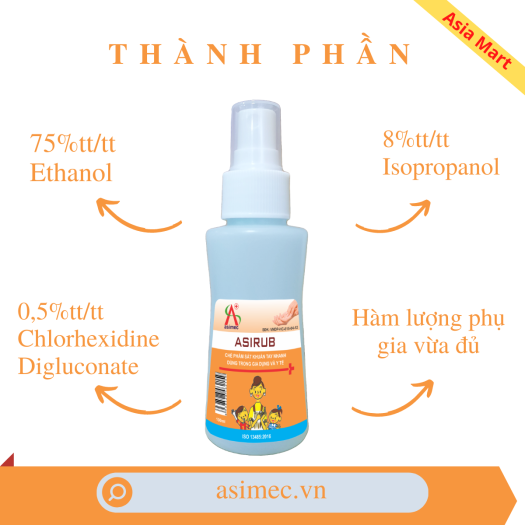 Nước rửa tay, sát khuẩn ASIRUB 100ml