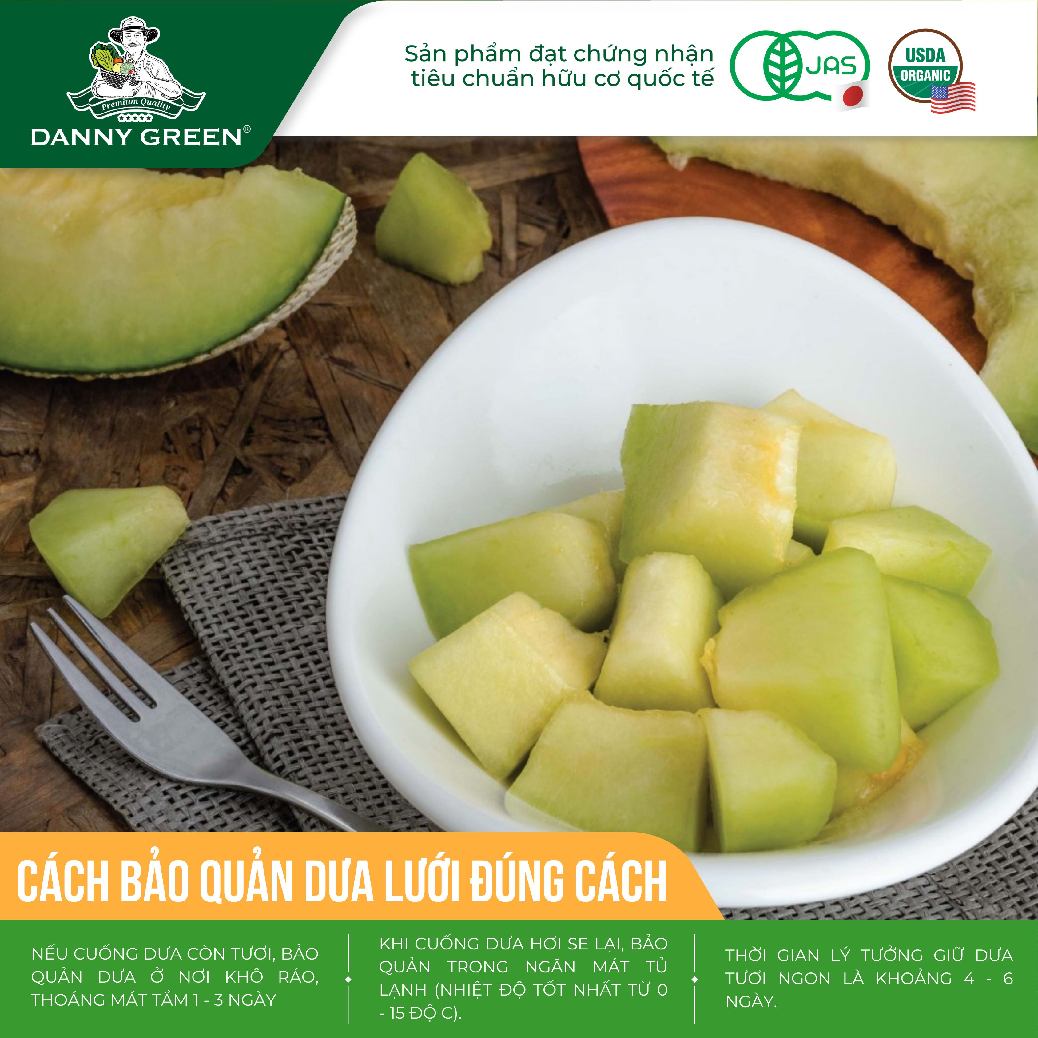 Dưa Lưới Biển Ngọc Bích Hữu Cơ DannyGreen