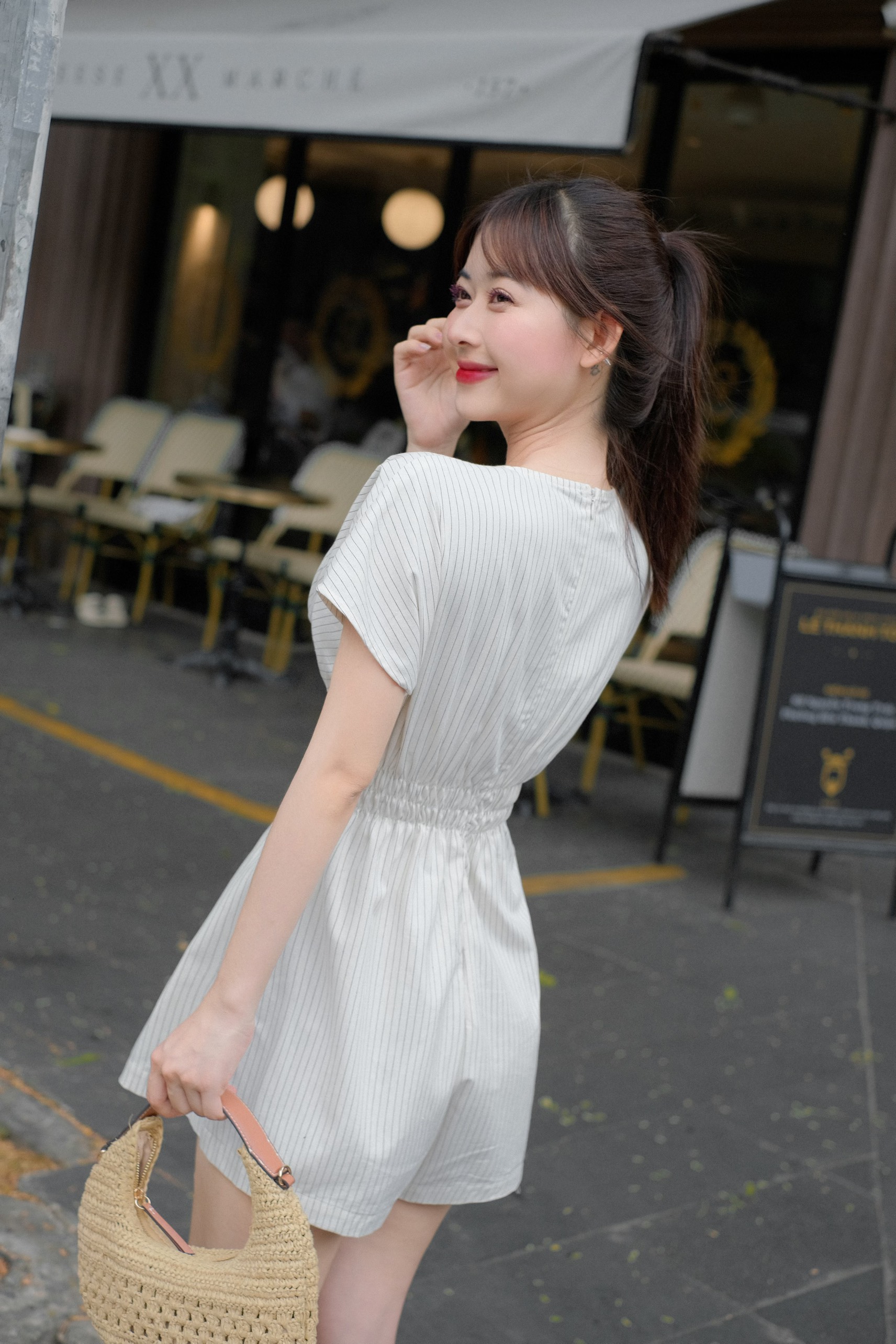 Jumpsuit JENNIE - Jum quần xòe tay dài cột nơ