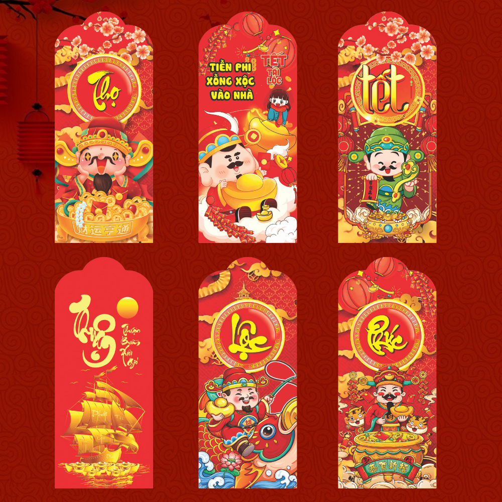 Sỉ 2000 Lì Xì May Mắn Tết 2025 Giấy Cmat120 120msg