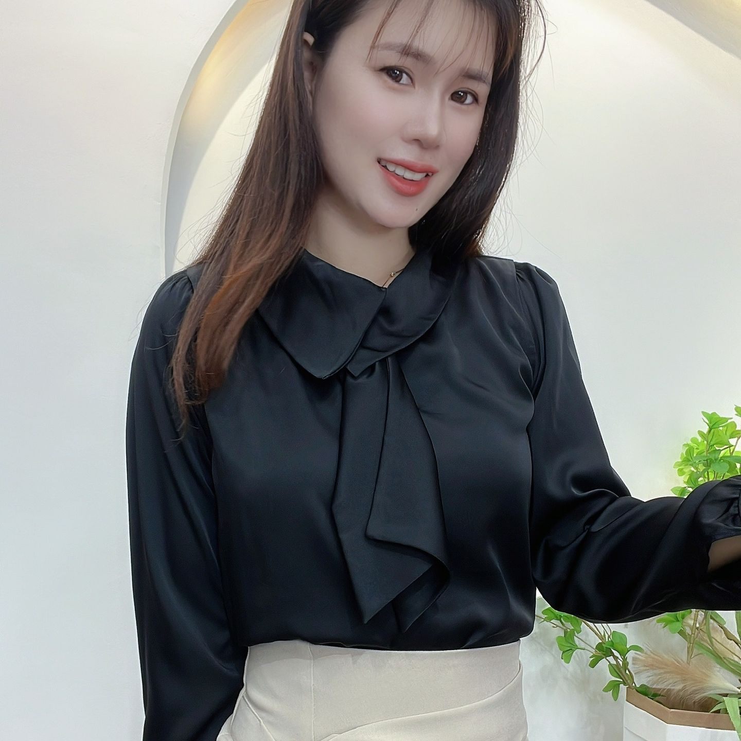 AM44 - [ẢNH VÀ VIDEO TỰ CHỤP] ÁO KIỂU TIỂU THƯ SANG TRỌNG