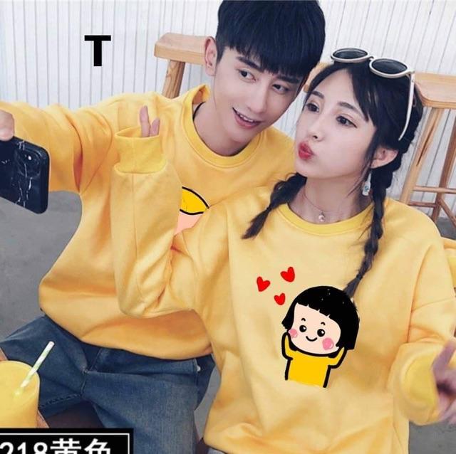 [HCM]Áo Cặp Áo Đôi Nam Nữ Icon Tim Dễ Thương