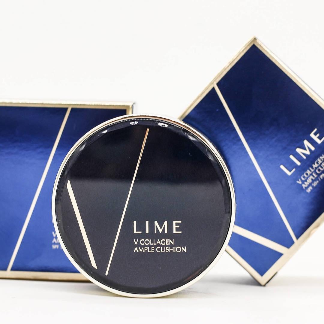 Phấn Nước LIME V Collagen Ample Cushion SPF 50+/ PA +++ Lime Xanh (1 lõi)
